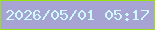 文字の大きさ：2、枠の色：95e20f、背景の色：a7a3d3、文字の色：ccfcfd 無料ブログパーツのブログ時計
