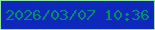 文字の大きさ：3、枠の色：95e2a8、背景の色：0e28bc、文字の色：038d6d 無料ブログパーツのブログ時計