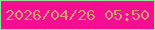 文字の大きさ：3、枠の色：95e399、背景の色：f60e92、文字の色：d99d75 無料ブログパーツのブログ時計