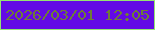 文字の大きさ：1、枠の色：95e471、背景の色：630ae5、文字の色：6e7d36 無料ブログパーツのブログ時計
