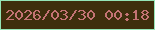 文字の大きさ：2、枠の色：95e5b6、背景の色：3e2e0c、文字の色：c47374 無料ブログパーツのブログ時計