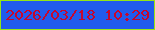文字の大きさ：4、枠の色：95e615、背景の色：215bed、文字の色：c6072d 無料ブログパーツのブログ時計
