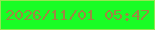 文字の大きさ：2、枠の色：95e652、背景の色：19fd25、文字の色：9e8642 無料ブログパーツのブログ時計