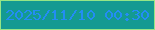 文字の大きさ：1、枠の色：95e686、背景の色：149a92、文字の色：238df4 無料ブログパーツのブログ時計