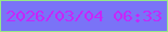 文字の大きさ：1、枠の色：95e986、背景の色：7a73f7、文字の色：c626f9 無料ブログパーツのブログ時計