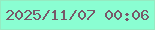 文字の大きさ：3、枠の色：95eac1、背景の色：8afed2、文字の色：78586a 無料ブログパーツのブログ時計