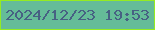 文字の大きさ：5、枠の色：95eb21、背景の色：65bc98、文字の色：476183 無料ブログパーツのブログ時計