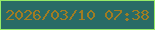 文字の大きさ：2、枠の色：95eb68、背景の色：296b66、文字の色：a17c22 無料ブログパーツのブログ時計