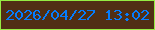 文字の大きさ：2、枠の色：95ed43、背景の色：502f15、文字の色：057dfe 無料ブログパーツのブログ時計