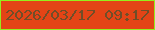文字の大きさ：5、枠の色：95ee1d、背景の色：e34416、文字の色：704e28 無料ブログパーツのブログ時計