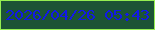 文字の大きさ：3、枠の色：95ef51、背景の色：1c5435、文字の色：1219e7 無料ブログパーツのブログ時計