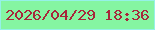 文字の大きさ：3、枠の色：95f1e8、背景の色：85f5a2、文字の色：a7283b 無料ブログパーツのブログ時計