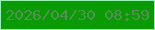 文字の大きさ：3、枠の色：95f2b0、背景の色：099a04、文字の色：529256 無料ブログパーツのブログ時計