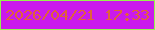 文字の大きさ：5、枠の色：95f44c、背景の色：ca1aec、文字の色：e06239 無料ブログパーツのブログ時計