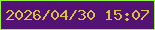 文字の大きさ：1、枠の色：95f63b、背景の色：541374、文字の色：d5c440 無料ブログパーツのブログ時計