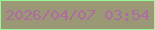 文字の大きさ：5、枠の色：95f898、背景の色：9b9876、文字の色：b06aa3 無料ブログパーツのブログ時計