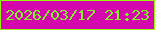 文字の大きさ：2、枠の色：95f90d、背景の色：d307ab、文字の色：81f227 無料ブログパーツのブログ時計
