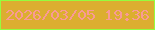 文字の大きさ：1、枠の色：95fc3e、背景の色：dcae30、文字の色：f99a95 無料ブログパーツのブログ時計