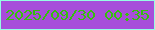 文字の大きさ：2、枠の色：95fce4、背景の色：a74dda、文字の色：35bf0c 無料ブログパーツのブログ時計
