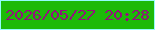 文字の大きさ：4、枠の色：95fdfb、背景の色：1dba08、文字の色：93127c 無料ブログパーツのブログ時計