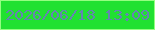 文字の大きさ：5、枠の色：95fe81、背景の色：21e131、文字の色：6584b1 無料ブログパーツのブログ時計