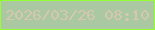 文字の大きさ：2、枠の色：95ff34、背景の色：aac8a2、文字の色：d8c7af 無料ブログパーツのブログ時計