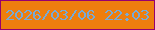 文字の大きさ：1、枠の色：96006f、背景の色：ee7e0e、文字の色：77aad8 無料ブログパーツのブログ時計