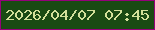 文字の大きさ：2、枠の色：96007a、背景の色：1a4a13、文字の色：d3e09a 無料ブログパーツのブログ時計