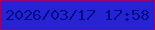 文字の大きさ：5、枠の色：960372、背景の色：2623d3、文字の色：040b89 無料ブログパーツのブログ時計