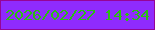 文字の大きさ：4、枠の色：960496、背景の色：8f2bfd、文字の色：2abd13 無料ブログパーツのブログ時計
