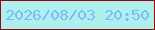文字の大きさ：5、枠の色：96080a、背景の色：afefed、文字の色：76bef5 無料ブログパーツのブログ時計