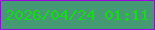 文字の大きさ：4、枠の色：9608de、背景の色：459a74、文字の色：17db17 無料ブログパーツのブログ時計