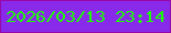 文字の大きさ：4、枠の色：9609a8、背景の色：892aeb、文字の色：1dfb06 無料ブログパーツのブログ時計