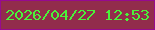 文字の大きさ：3、枠の色：960a90、背景の色：922c4c、文字の色：4af33a 無料ブログパーツのブログ時計