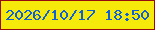 文字の大きさ：5、枠の色：960b0e、背景の色：f6ea0b、文字の色：0d60d8 無料ブログパーツのブログ時計
