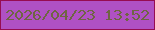 文字の大きさ：1、枠の色：960d52、背景の色：af51c4、文字の色：6f6543 無料ブログパーツのブログ時計