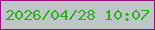 文字の大きさ：2、枠の色：961080、背景の色：bfc6c7、文字の色：2db11d 無料ブログパーツのブログ時計