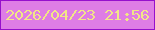 文字の大きさ：3、枠の色：9610cc、背景の色：de7de5、文字の色：f1e687 無料ブログパーツのブログ時計