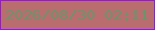 文字の大きさ：5、枠の色：9610fd、背景の色：b96d6f、文字の色：6c946a 無料ブログパーツのブログ時計