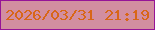 文字の大きさ：3、枠の色：961497、背景の色：d28ea0、文字の色：d86617 無料ブログパーツのブログ時計