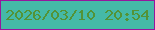 文字の大きさ：1、枠の色：96169d、背景の色：45b9a7、文字の色：539336 無料ブログパーツのブログ時計