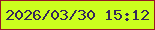 文字の大きさ：3、枠の色：961827、背景の色：cbfe1e、文字の色：35265a 無料ブログパーツのブログ時計