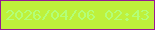 文字の大きさ：3、枠の色：961a95、背景の色：bef13b、文字の色：b3fe78 無料ブログパーツのブログ時計