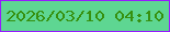 文字の大きさ：4、枠の色：961afe、背景の色：5ed692、文字の色：36900f 無料ブログパーツのブログ時計