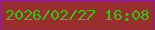 文字の大きさ：2、枠の色：961b8a、背景の色：9a2d2d、文字の色：33c60e 無料ブログパーツのブログ時計