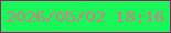 文字の大きさ：5、枠の色：961c63、背景の色：18f65a、文字の色：d57c86 無料ブログパーツのブログ時計