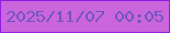 文字の大きさ：1、枠の色：961ce6、背景の色：cb65dc、文字の色：7056c1 無料ブログパーツのブログ時計