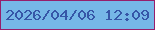 文字の大きさ：1、枠の色：961e6b、背景の色：76b7e7、文字の色：3656a7 無料ブログパーツのブログ時計