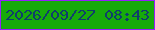 文字の大きさ：3、枠の色：961efb、背景の色：17aa0a、文字の色：0f3e6b 無料ブログパーツのブログ時計
