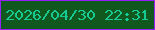 文字の大きさ：1、枠の色：961ff7、背景の色：10581e、文字の色：17c992 無料ブログパーツのブログ時計